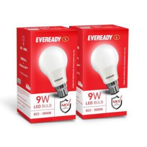 Eveready 9W LED Bulb (B22 - 3000K) Pack of 2