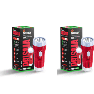 Eveready DL 201 0.8w Prisma Rechargable Pocket Torch with B-Type Fast Charging in 3 hours with ABS Durable Body Pack of 2 (Colors may vary)