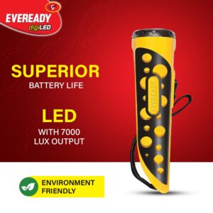 Eveready DL 54 Cheetah 1w Torch with Free AAx2 Battery in ABS Plastic Body Pack of 2 (Colors may vary)