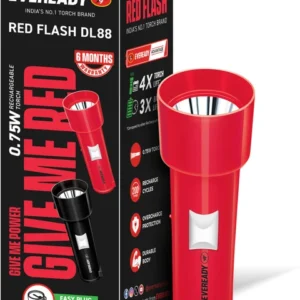 Eveready DL 88 Red Flash 0.75w Rechargable Torch with Easy Plug and Play with Charging Indicator Pack of 1 (Colors may vary)