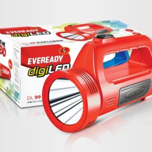 Eveready DL 99 3w Explorer Rechargable Torchwith Micro USB Charging with Indicator Red to Green Pack of 1 (Colors may vary)