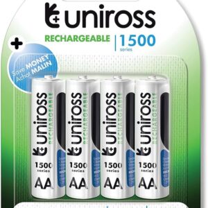Eveready Uniross AA 1500mAh NiMH Rechargeable Batteries Pack of 4