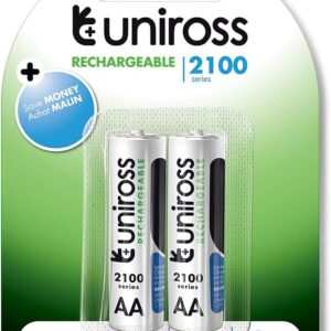 Eveready Uniross AA 2100mAh NiMH Rechargeable Batteries Pack of 2
