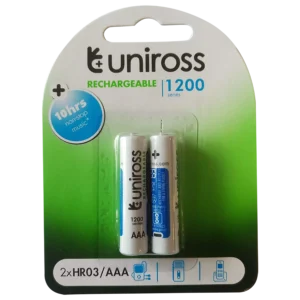 Eveready Uniross AAA 1200mAh NiMH Rechargeable Batteries Pack of 2