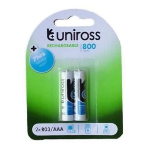 Eveready Uniross AAA 800mAh NiMH Rechargeable Batteries Pack of 2